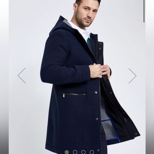 Paul Costelloe Living Navy Wool Mix Duffle Coat